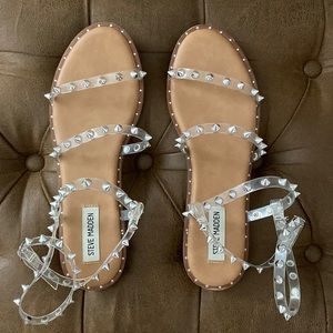 Steve Madden Clear Studded Ankle Strap Sandal